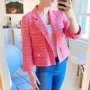 Kate Spade Tweed Georgia Blazer Jacket Pink